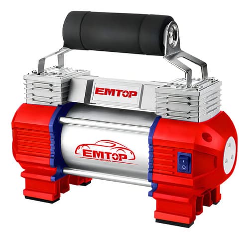 Compresor Aire Doble 2 Piston Auto 4x4 Moto 120psi + Acc Rojo