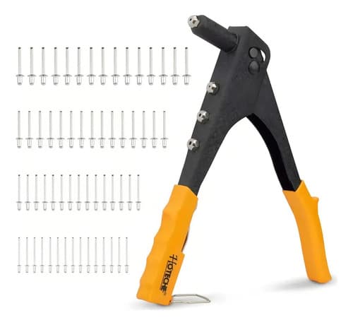 Remachadora Manual 10,5 + Remaches 60 Pcs Hoteche 160105 Cantidad De Boquillas 3