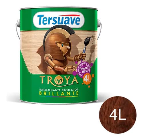 Tersuave Impregnante Protector Troya Satinado 4 Lts - Mix Acabado Brillante Color Nogal