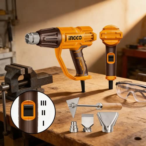 Pistola De Calor 2000w Hg200078 Ingco Color Naranja Claro Amarillo