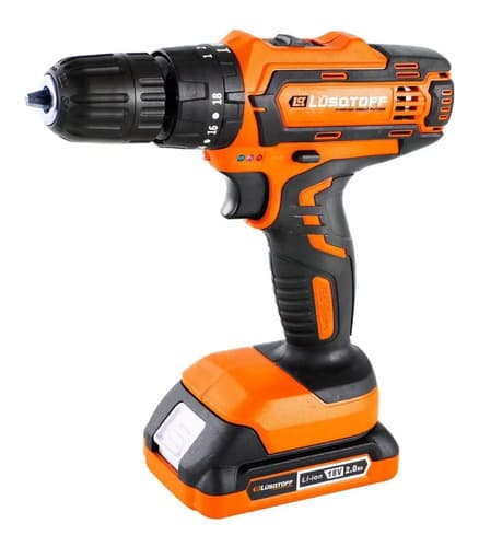Taladro Atornillador Percutor 13mm Lusqtoff 2 Bat Profes Color Naranja Frecuencia 50