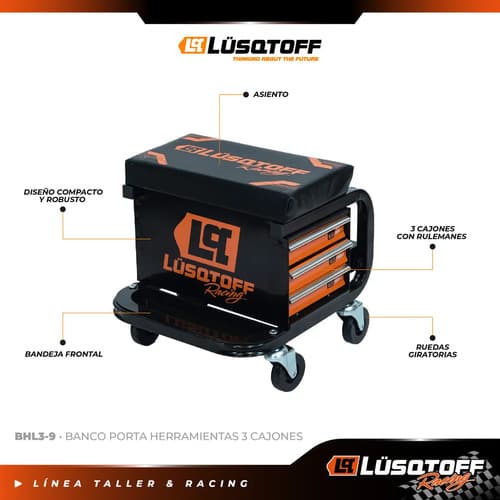 Banco Porta Herramientas Lusqtoff - Bhl3-9 Negro Negro