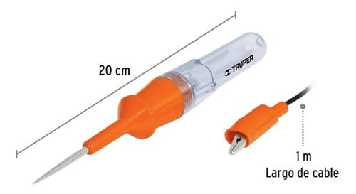 Tester Probador Corriente 12 V, Con Caimán - Truper
