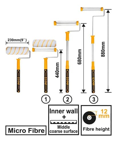 Rodillo Extensible Para Interior Fibra 23cm Ingco Hrht442302