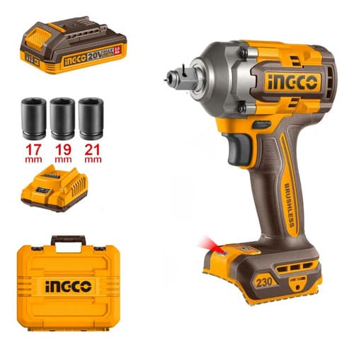 Llave Y Atornillador De Impacto Ingco A Batería 20v Ciwli202 Naranja