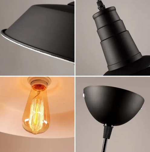 Lampara Vintage Colgante Negra