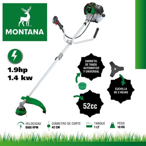 Desmalezadora Montana 52 Cc Bordeadora A Nafta Verde