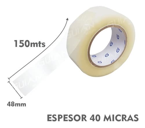 Cinta De Embalaje Guian Transparente De 4.8 Cm X 150 M  Pack De 6