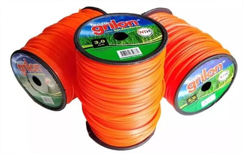 Tanza Grilon Cuadrada De 2 Mm X 230 M Para Bordeadoras Naranja
