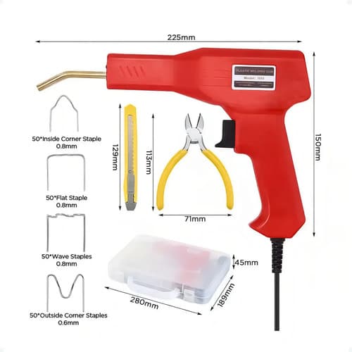 Soldadora Plástico Inverter Otec Dw160mma Kit Reparación Parachoques Naranja Claro