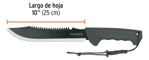 Machete Doble Filo 10 Cacha Inyectada, Truper Con Funda 103015