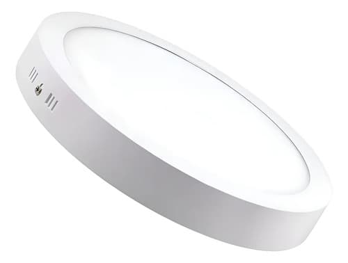 Plafon Techo Foco Sobrepuesto Panel Led Lampara Redondo 18w Luz Blanca Fria Blanco