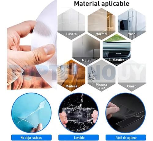 Cinta Adhesiva Magic Tape 5 Doble Faz 5 M Transparente