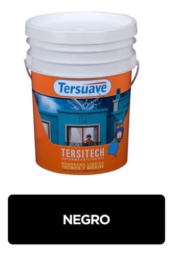 Protección Exterior Tersuave Tersitech Para Techos Color Negro Acabado Mate 20l 20kg