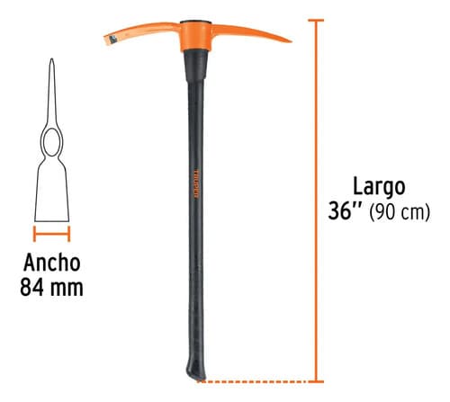 Pico Punta Pala 4 Lb Cabo Fibra Vidrio Truper Tp-4m
