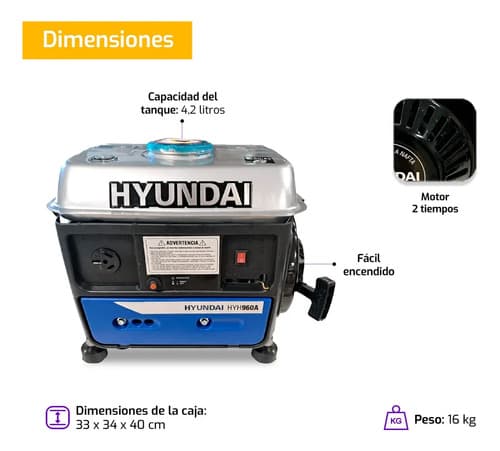 Generador Deluxe Hyundai 800w 019-0001 - Ynter Industrial