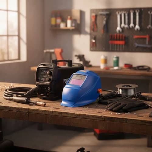 Soldadora Powerforce Mig/mma 130a Con Careta Negro