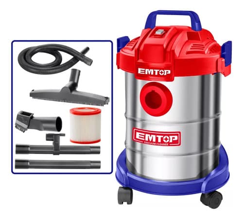 Aspiradora Seco Humedo 800w 12 Lts Emtop Evcr0801 Plateado
