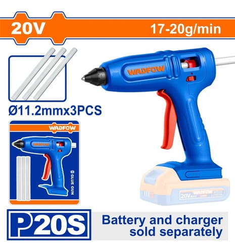 Pistola Silicona 20v Sin Bateria Sin Cargador Wadfow Wlu1420
