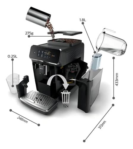 Cafetera Philips Series 2200 Ep2231 Super Automática Negra E Negro