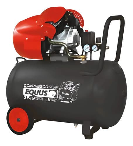 Compresor Monofásico 3.5 Hp 100l Equus Con Doble Cilindro 40 Azul 50 Monofásica