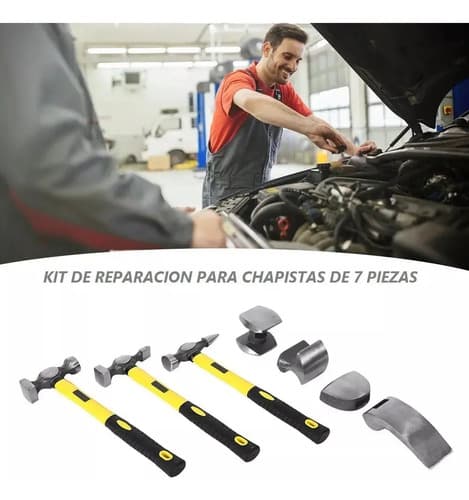 Set Martillos Chapista 7 Piezas Martino Di Forza Con Valija Y Mango Antideslizante
