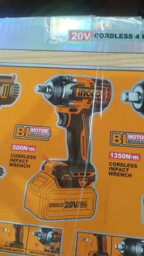 Pack Ingco 4 En 1: Llave De Impacto De 20v, Linterna Y Pistola De Calor Naranja Claro