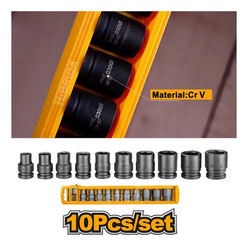 Llave De Impacto Brushless 1/2 + Lámpara + Juego Dados Color Amarillo