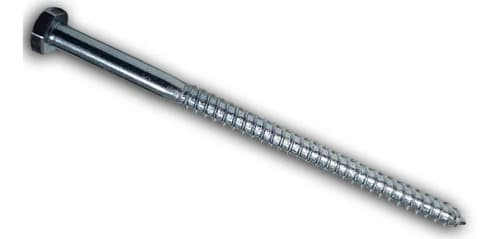 100 Tornillo Tirafondo Hexagonal Zincado 1/4 X 3 1/2 - 100mm