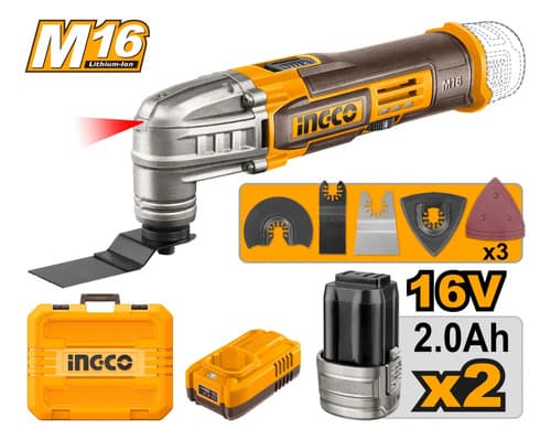 Herramienta Multifuncion 16v C/ 2 Baterias Ingco Cmli16222