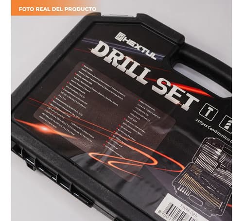 Set De Brocas Y Destornilladores Enertwist Con 246 Piezas Para Madera, Metal Y Mampostería