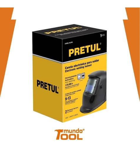 Careta Electronica Para Soldar Sombra 9 A 13, Pretul 29978 Color Negro