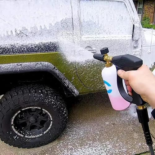 Pistola De Presión Sjrohe Portátil Con 5 Boquillas Y Manguera, Para Lavado De Autos Negro