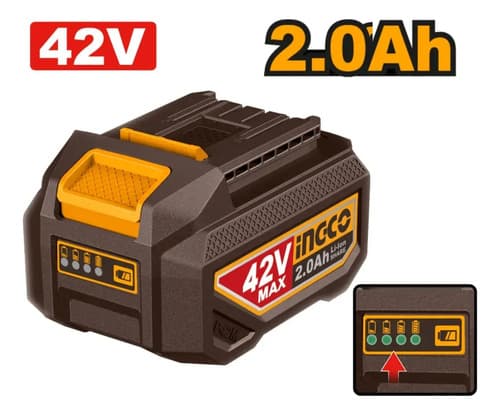 Taladro Atornillador Percutor 69nm Ingco 42v C/bat Maletin Naranja