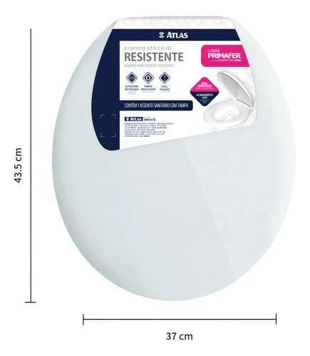 Asiento Inodoro Wc Plastico Atlas Blanco