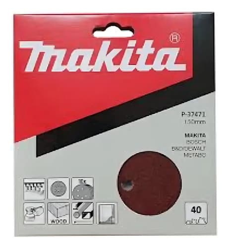 Lijas De Disco Makita Con Velcro De 150 Mm Y Grano 40 (pack De 10)