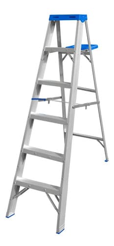Escalera Pintor 6 Esc 150kg Cn Bandeja Simple Aluminio Wadfo Inox