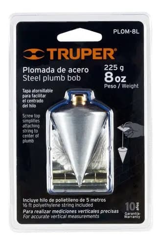 Plomada de Acero, 8 Oz, Truper