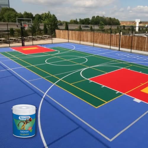 Pintura Pisos Deportivos Latex Tersuave 4lt - Colores Rojo Mate
