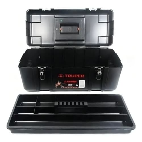 Caja Herramientas 20 PuLG. Truper Industrial Broche Metalico Color Negro