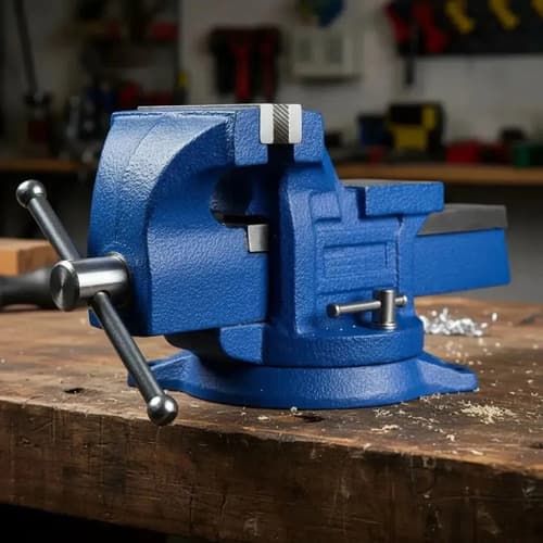 Morsa De Banco N° 4 Industrial Reforzada Profesional 100mm Azul