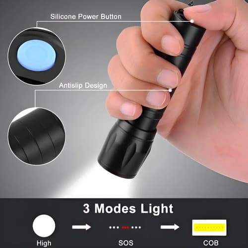 Mini Linterna Led Recargable Camping Foco Ajustable Con Zoom Color De La Luz Blanca