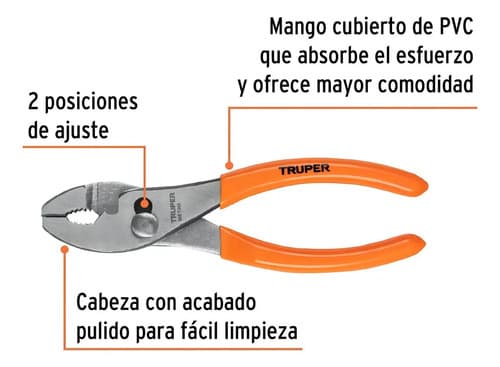 Alicate Tipo Ford Mango Pvc Antideslizante 6'' Truper