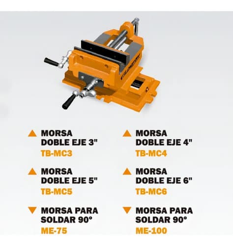Morsa Plana En Cruz Taladro Doble Eje Tb-mc3 Lusqtoff Color Naranja