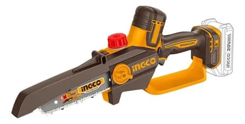Motosierra A Batería 20v Ingco Autolubricante +2 Bat Y Carg Naranja