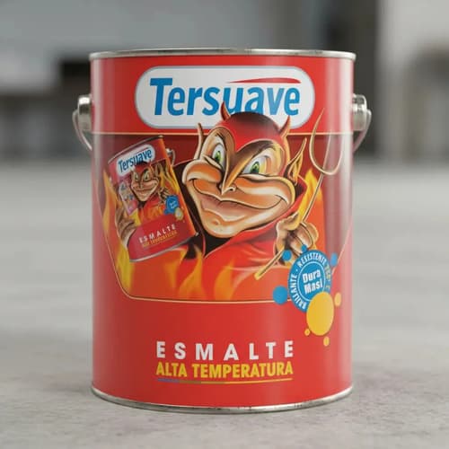 Esmalte Altas Temperaturas Tersuave 1lt Mf Shop Acabado Brillante Color Aluminio