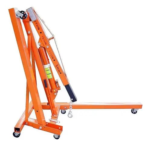 Guinche Pluma Hidraulico 2 Toneladas Plegable Ruedas Pintumm Naranja