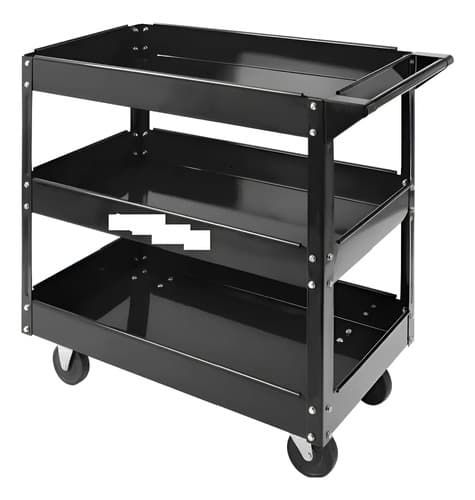 Mesa Carro Trabajo Taller - 3 Bandejas Negro