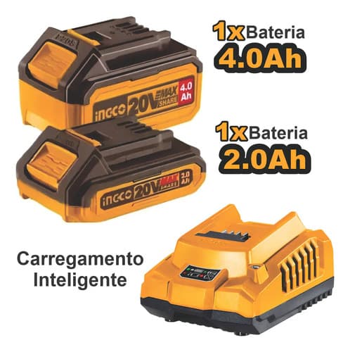 Kit De Amoladora Y Destornillador A Batería Ingco De 20 V
