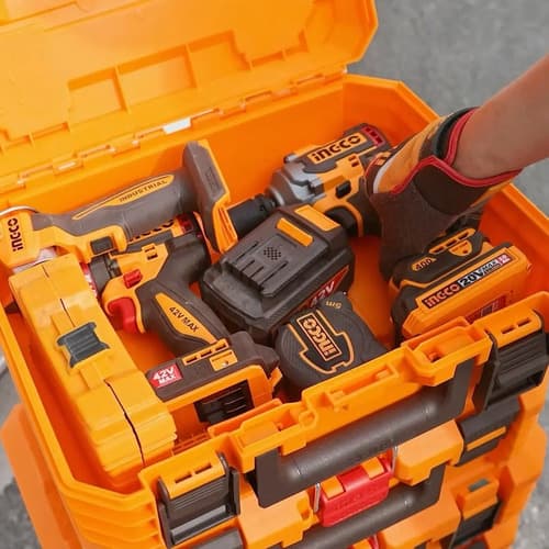 Caja De Herramientas De Pvc Apilable Ingco Orange 19 Pulgadas Naranja